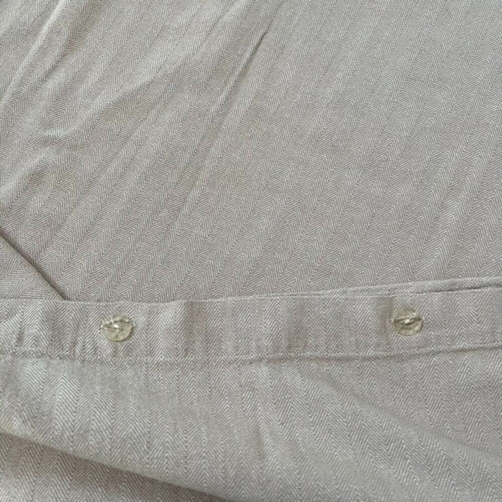 Vintage Modern Thomas O'Brien Duvet Cover Set 3 Piece Beige Herringbone - Picture 4 of 15